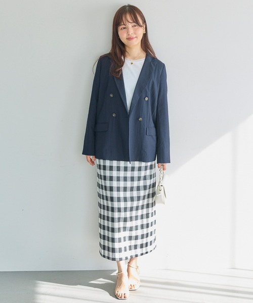 LAVEANGE（ラビアンジェ）の「【洗える】ギンガムチェックナロースカート（スカート・レディース・ブラック/ブラウン・M/5L/4L/3L/LL）」の22枚目の写真