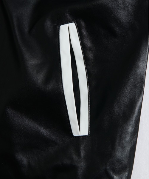 CALIFORNIA OUTFITTERS(カリフォルニア アウトフィッターズ)の「12A14-SZ レザーライク スタジアム ブルゾン(スタジャン・メンズ・ブラック・XL/L/M)」の5枚目の写真