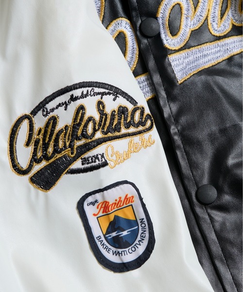 CALIFORNIA OUTFITTERS(カリフォルニア アウトフィッターズ)の「12A14-SZ レザーライク スタジアム ブルゾン(スタジャン・メンズ・ブラック・XL/L/M)」の9枚目の写真