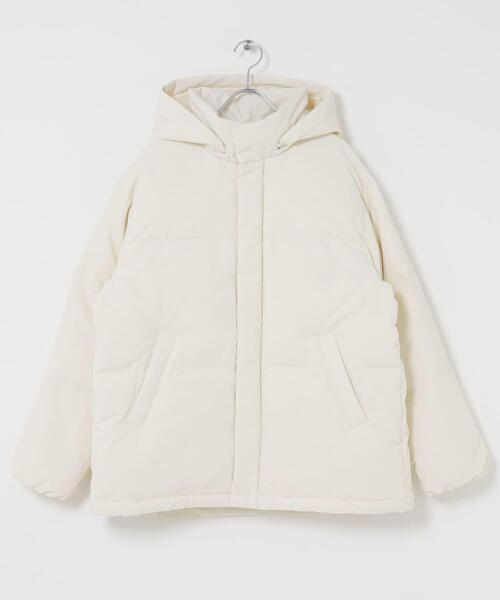 URBAN RESEARCH DOORS（アーバンリサーチドアーズ）の「ミドルダウンジャケット｜冬服/防寒/撥水/2WAY/軽量/通勤服/お出かけ（ダウンジャケット/コート・レディース・モカ/アイボリー/ブラック・MEDIUM）」の11枚目の写真