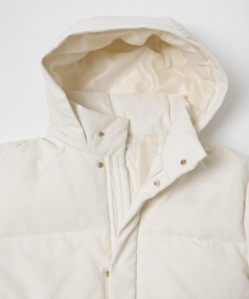 URBAN RESEARCH DOORS（アーバンリサーチドアーズ）の「ミドルダウンジャケット｜冬服/防寒/撥水/2WAY/軽量/通勤服/お出かけ（ダウンジャケット/コート・レディース・モカ/アイボリー/ブラック・MEDIUM）」の12枚目の写真