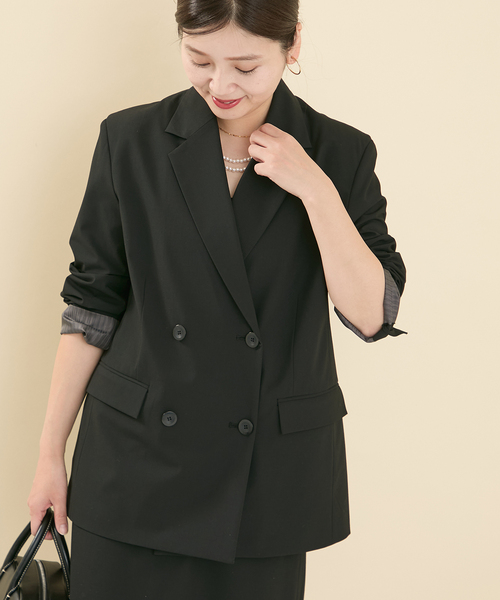 JOURNAL STANDARD（ジャーナルスタンダード）の「2WAYトロジャケット（テーラードジャケット・レディース・チャコールグレー/ブラック/ネイビー・FREE）」の2枚目の写真
