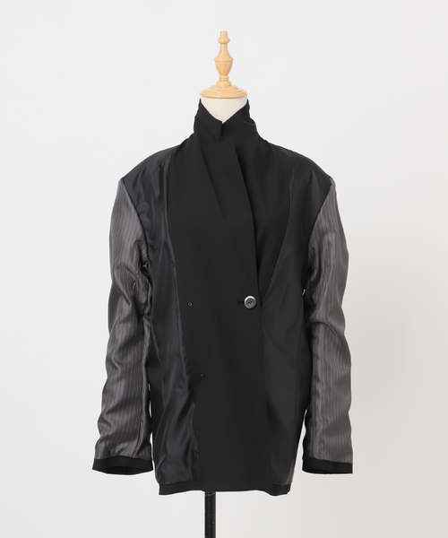 JOURNAL STANDARD（ジャーナルスタンダード）の「2WAYトロジャケット（テーラードジャケット・レディース・チャコールグレー/ブラック/ネイビー・FREE）」の9枚目の写真