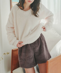 KOBE LETTUCE（コウベレタス）の「[ ルームウェア ] ボアVネックプルオーバー（ルームウェア/パジャマ）」