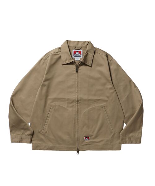 BEN DAVIS/WHITE LABEL（ベンデイビス ホワイトラベル）の「【BEN DAVIS（ベンデイビス）】EISENHOWER LITE JACKET / ジャケット ツイル アジャスター ダブルジップ ワーク ワンポイント（その他アウター・メンズ・ブラック/ベージュ・MEDIUM/X-LARGE/LARGE）」の2枚目の写真
