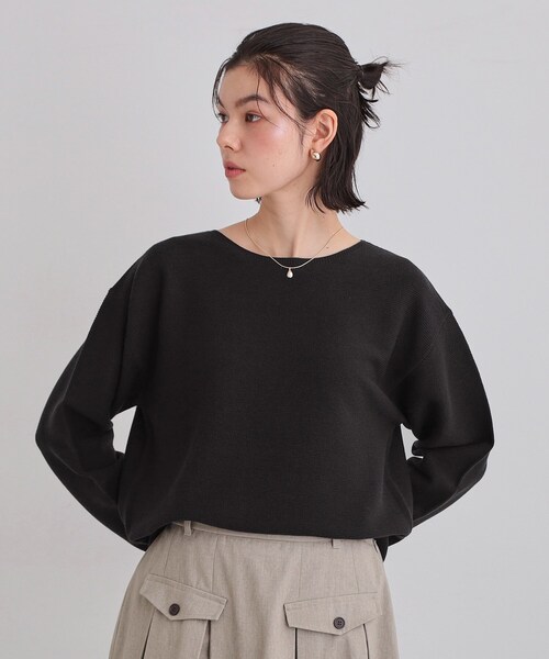 THE SHOP TK （ザ ショップ ティーケー ）の「【S-XLサイズ/選べる6色】どこから見ても美しい ガーターニット/洗濯機OK（ニット/セーター・レディース・ライトブルー/パープル/ライトグリーン/ナチュラル/スミクロ/オレンジ系・11/12/13/14）」の10枚目の写真