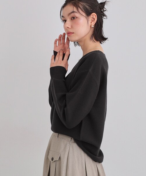 THE SHOP TK （ザ ショップ ティーケー ）の「【S-XLサイズ/選べる6色】どこから見ても美しい ガーターニット/洗濯機OK（ニット/セーター・レディース・ライトブルー/パープル/ライトグリーン/ナチュラル/スミクロ/オレンジ系・11/12/13/14）」の11枚目の写真