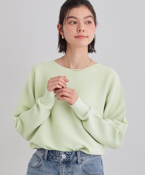 THE SHOP TK （ザ ショップ ティーケー ）の「【S-XLサイズ/選べる6色】どこから見ても美しい ガーターニット/洗濯機OK（ニット/セーター・レディース・ライトブルー/パープル/ライトグリーン/ナチュラル/スミクロ/オレンジ系・11/12/13/14）」の14枚目の写真