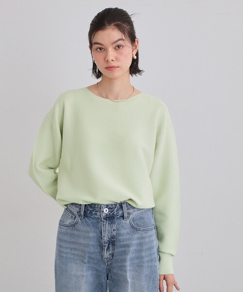 THE SHOP TK （ザ ショップ ティーケー ）の「【S-XLサイズ/選べる6色】どこから見ても美しい ガーターニット/洗濯機OK（ニット/セーター・レディース・ライトブルー/パープル/ライトグリーン/ナチュラル/スミクロ/オレンジ系・11/12/13/14）」の15枚目の写真