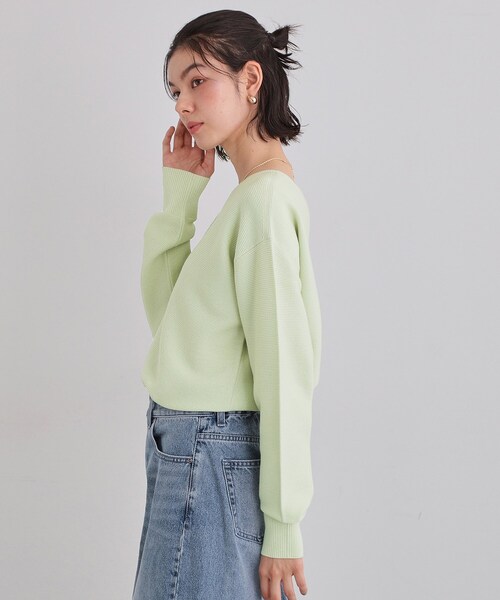 THE SHOP TK （ザ ショップ ティーケー ）の「【S-XLサイズ/選べる6色】どこから見ても美しい ガーターニット/洗濯機OK（ニット/セーター・レディース・ライトブルー/パープル/ライトグリーン/ナチュラル/スミクロ/オレンジ系・11/12/13/14）」の16枚目の写真