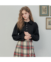 ILLUSTRIS ILLUSION（イルストリスイルージョン）の「ブラックフリルウールブラウス（シャツ/ブラウス）」