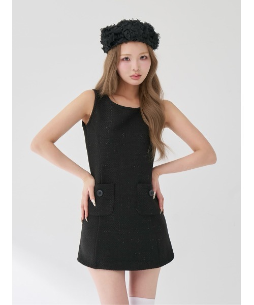 ツイードアンサンブルノースリミニワンピース（ワンピース）｜Darich