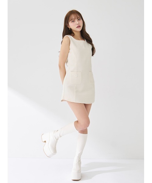 ツイードアンサンブルノースリミニワンピース（ワンピース）｜Darich