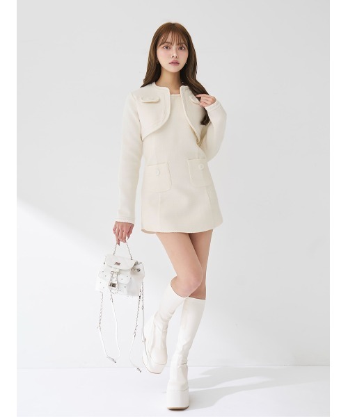 Darich ツイードアンサンブルノースリミニワンピース サイズF ツイードアンサンブルノースリミニワンピース – Darich (ダーリッチ)