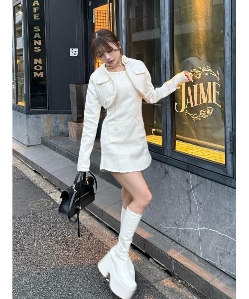 Darich ツイードアンサンブルノースリミニワンピース サイズF ダーリッチ Darich ツイードアンサンブルノースリミニワンピース