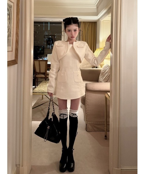 ツイードアンサンブルノースリミニワンピース（ワンピース）｜Darich