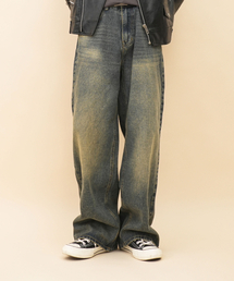 GOLDPERCENT（ゴールドパーセント）の「シグネチャーレトロセミワイドヴィンテージウォッシュ男女共用ジーンズ（4COLOR）（デニムパンツ）」