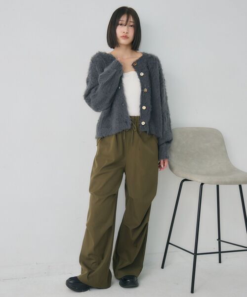 RETRO GIRL(レトロガール)の「カール起毛ニットカーデ(カーディガン/ボレロ・レディース・ライトグレー/ナチュラル/ブルー・FREE)」の14枚目の写真