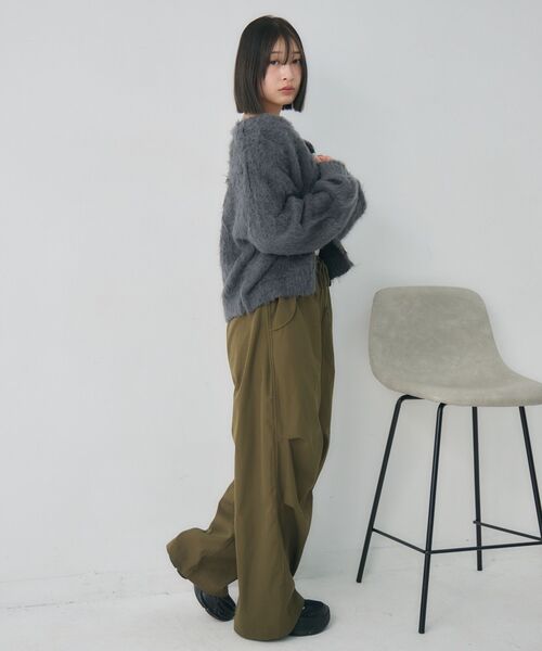 RETRO GIRL(レトロガール)の「カール起毛ニットカーデ(カーディガン/ボレロ・レディース・ライトグレー/ナチュラル/ブルー・FREE)」の15枚目の写真