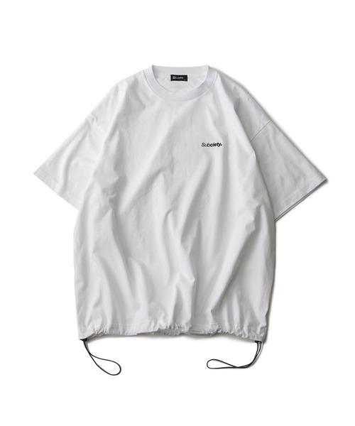 Subciety（サブサエティ）の「Drawstring tee（Tシャツ/カットソー・メンズ・スミクロ/ホワイト/ブラック・MEDIUM/LARGE/X-LARGE）」の4枚目の写真
