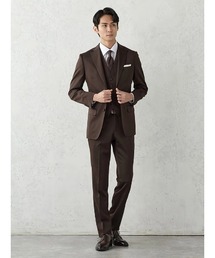 Perfect Suit FActory | 【ベスト付】ベネシャン　スリーピーススーツ【クラシコ】無地　ブラウン(スーツセット)