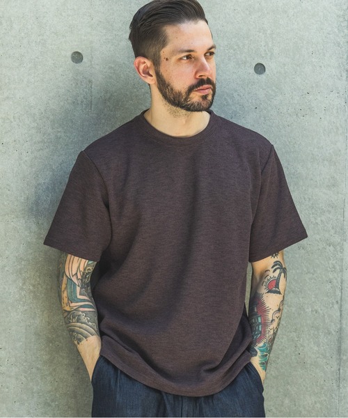 MR.OLIVE（ミスターオリーブ）の「POLYESTER HEMP JERSEY  / CREW NECK T-SHIRT /M261136（Tシャツ/カットソー・メンズ・ブラック/アイボリー/ブラウン・MEDIUM/LARGE）」の3枚目の写真