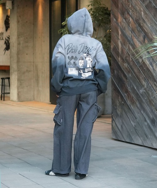 BEN DAVIS(ベンデイビス)の「【BEN DAVIS/ベンデイビス】【最旬カーブシルエット】ワイドカーゴパンツ バレルカーゴ 裾ドローコード(カーゴパンツ・メンズ・ブラック/杢グレー・X-LARGE/MEDIUM/LARGE)」の5枚目の写真