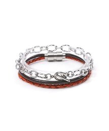 JBANS CLASSIC（ジェイバンスクラシック）の「ミックスダブル645 ウェーブカット サージカルスチール648 ブレスレットセット (C2101-SE158_OR)（ブレスレット）」