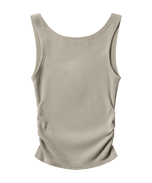 A FEW COMMENTS(アフューコメンツ)の「ワッフルシャーリングタンクトップ BEIGE(Tシャツ/カットソー・レディース・その他・FREE)」の2枚目の写真
