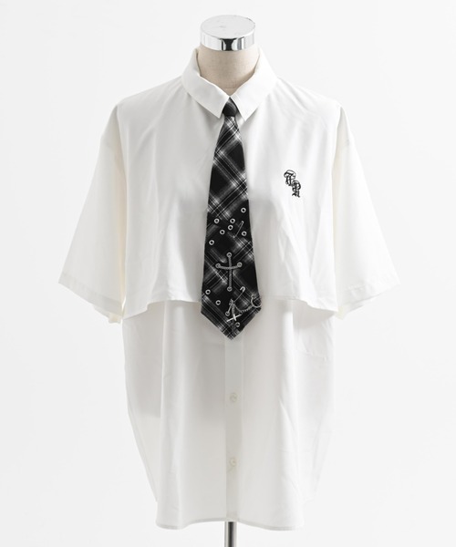 TRAVAS TOKYO(トラバス トウキョウ)の「『TRAVAS TOKYO/トラバス トーキョー』パンクスネクタイシャツ(シャツ/ブラウス・レディース・ブラック/ホワイト・FREE)」の17枚目の写真