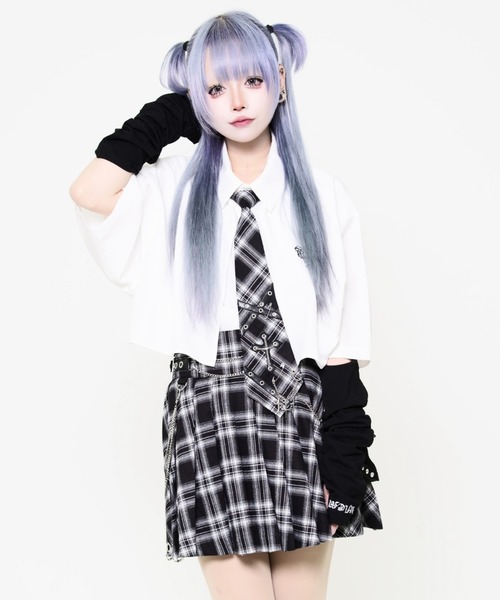 TRAVAS TOKYO(トラバス トウキョウ)の「『TRAVAS TOKYO/トラバス トーキョー』パンクスネクタイシャツ(シャツ/ブラウス・レディース・ブラック/ホワイト・FREE)」の5枚目の写真