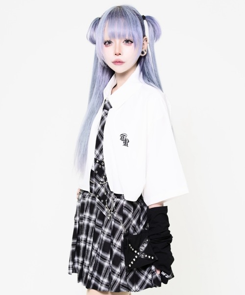 TRAVAS TOKYO(トラバス トウキョウ)の「『TRAVAS TOKYO/トラバス トーキョー』パンクスネクタイシャツ(シャツ/ブラウス・レディース・ブラック/ホワイト・FREE)」の6枚目の写真