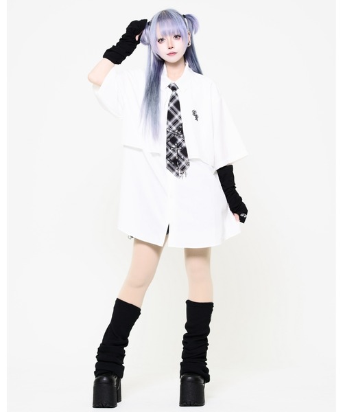 TRAVAS TOKYO(トラバス トウキョウ)の「『TRAVAS TOKYO/トラバス トーキョー』パンクスネクタイシャツ(シャツ/ブラウス・レディース・ブラック/ホワイト・FREE)」の10枚目の写真