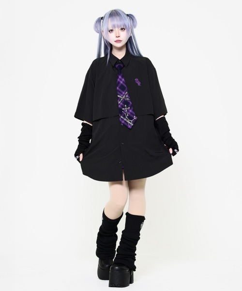 TRAVAS TOKYO(トラバス トウキョウ)の「『TRAVAS TOKYO/トラバス トーキョー』パンクスネクタイシャツ(シャツ/ブラウス・レディース・ブラック/ホワイト・FREE)」の16枚目の写真