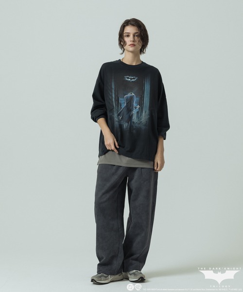 SLICK（スリック）の「【SLICK/スリック】Used Printed One Tuck Sweat Pants/ユーズドプリントワンタックスウェットパンツ/ビンテージ（スウェットパンツ・メンズ・ブラック/グレー・3/1/2）」の3枚目の写真