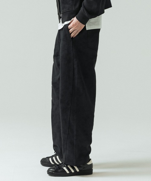 SLICK（スリック）の「【SLICK/スリック】Used Printed One Tuck Sweat Pants/ユーズドプリントワンタックスウェットパンツ/ビンテージ（スウェットパンツ・メンズ・ブラック/グレー・3/1/2）」の8枚目の写真