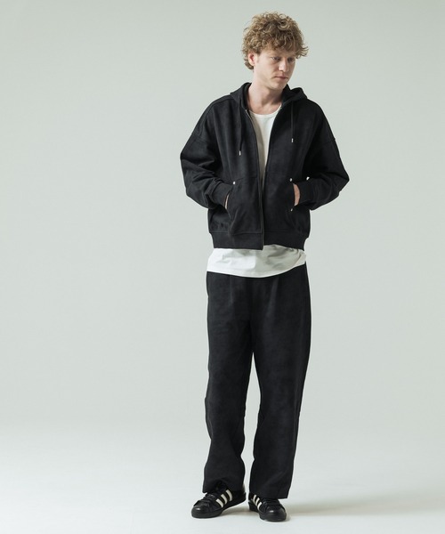 SLICK（スリック）の「【SLICK/スリック】Used Printed One Tuck Sweat Pants/ユーズドプリントワンタックスウェットパンツ/ビンテージ（スウェットパンツ・メンズ・ブラック/グレー・3/1/2）」の18枚目の写真