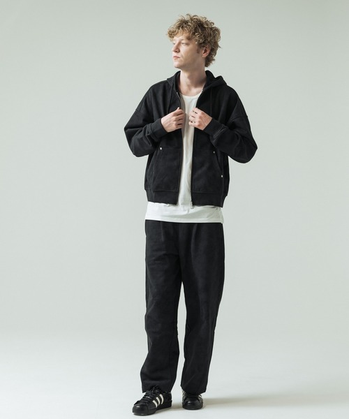 SLICK（スリック）の「【SLICK/スリック】Used Printed One Tuck Sweat Pants/ユーズドプリントワンタックスウェットパンツ/ビンテージ（スウェットパンツ・メンズ・ブラック/グレー・3/1/2）」の20枚目の写真