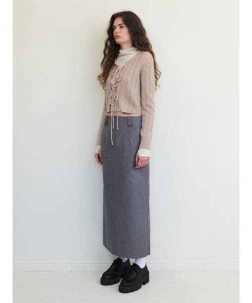 ETMON(エトモン)の「Cable Ribbon Knit Cardigan, Light Pink(カーディガン/ボレロ・レディース・その他・FREE)」の3枚目の写真