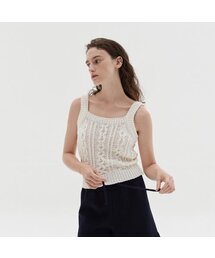 ODER（オディエール）の「ケーブルスリーブレス-アイボリー（Tシャツ/カットソー）」