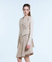 L11 BUCKLE PLEATS SET UP(BEIGE)