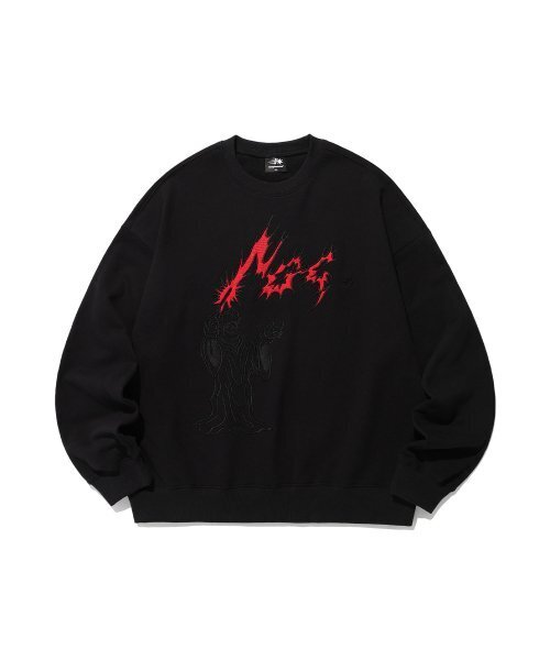 NICE GHOST CLUB(ナイスゴーストクラブ)の「SATINE APPLIQUE SWEATSHIRTS_BLACK(NG2ESUM447A)(スウェット・レディース・ブラック・S)」の1枚目の写真