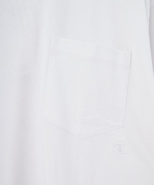 Champion（チャンピオン）の「[Champion/チャンピオン] 別注 スリーアイコン ロゴ刺繍 ポケットTシャツ（Tシャツ/カットソー・レディース・グリーン/ホワイト/ブラウン/ライトグレー/ライトブルー/ブラック/オートミール/ベージュ・XL/L/M/S）」の12枚目の写真