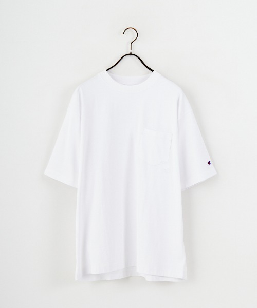 Champion（チャンピオン）の「[Champion/チャンピオン] 別注 スリーアイコン ロゴ刺繍 ポケットTシャツ（Tシャツ/カットソー・レディース・グリーン/ホワイト/ブラウン/ライトグレー/ライトブルー/ブラック/オートミール/ベージュ・XL/L/M/S）」の11枚目の写真