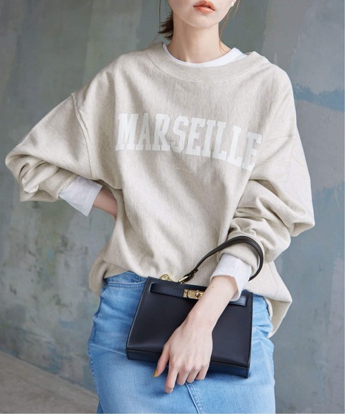 SLOBE IENA（スローブイエナ）の「《WEB限定/追加2》MARSEILLE ロゴスウェット（スウェット・レディース・チャコールグレー/グレー/アイボリー・FREE）」の2枚目の写真
