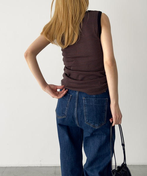 CANAL JEAN（キャナルジーン）の「Miller　パネルリブラウンドタンクトップ（タンクトップ・レディース・ブラック/ブラウン系その他/ヘザーグレー/ネイビー系/グリーン系その他・ONE SIZE）」の7枚目の写真