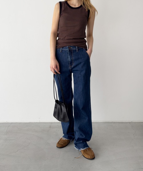 CANAL JEAN（キャナルジーン）の「Miller　パネルリブラウンドタンクトップ（タンクトップ・レディース・ブラック/ブラウン系その他/ヘザーグレー/ネイビー系/グリーン系その他・ONE SIZE）」の8枚目の写真