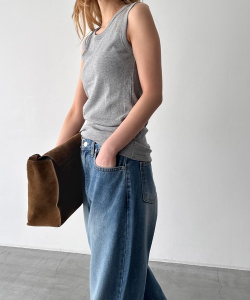 CANAL JEAN（キャナルジーン）の「Miller　パネルリブラウンドタンクトップ（タンクトップ・レディース・ブラック/ブラウン系その他/ヘザーグレー/ネイビー系/グリーン系その他・ONE SIZE）」の11枚目の写真