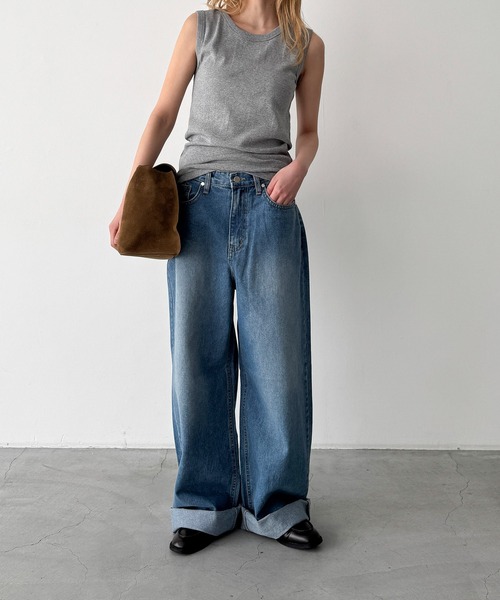 CANAL JEAN（キャナルジーン）の「Miller　パネルリブラウンドタンクトップ（タンクトップ・レディース・ブラック/ブラウン系その他/ヘザーグレー/ネイビー系/グリーン系その他・ONE SIZE）」の12枚目の写真