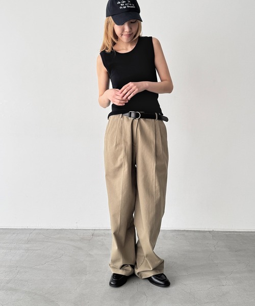 CANAL JEAN（キャナルジーン）の「Miller　パネルリブラウンドタンクトップ（タンクトップ・レディース・ブラック/ブラウン系その他/ヘザーグレー/ネイビー系/グリーン系その他・ONE SIZE）」の10枚目の写真